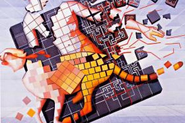 Output, Acryl auf Leinen, 130 x 130 cm, 1980